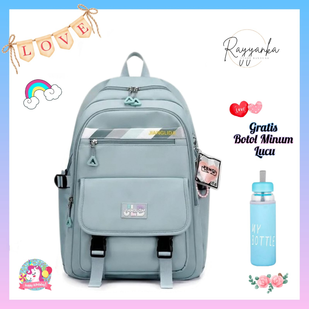 Ransel Anak Perempuan Remaja Model JDLX 02 Gratis Botol Minum Untuk Sekolah Sd Smp Sma