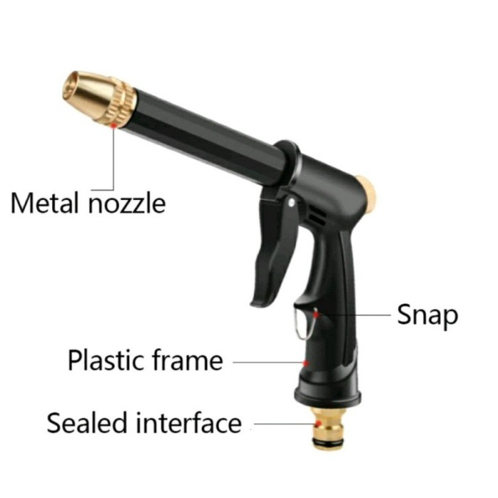 JE.ID Semprotan Air Tekanan Tinggi Semprotan Air Steam Cuci Mobil High Pressure Water Jet Gun Penyemprot Pembersih Rumah dan Mobil Semprotan Air Tanaman Semprotan Air Portable Membersihkan Mesin Cuci Mobil Taman Selang Penyiraman Nozzle