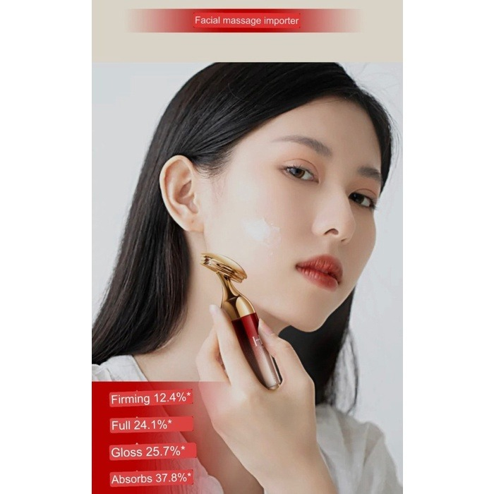 JE.ID Pemijat Wajah Red Gold Facial Massager Setrika Wajah Alat Perawatan Wajah Pemijat Wajah Alat Kecantikan Pemijat Perawatan Kulit Anti Aging Setrika Wajah Anti Aging Pemijat Wajah Getar Pemijat Wajah Simetris