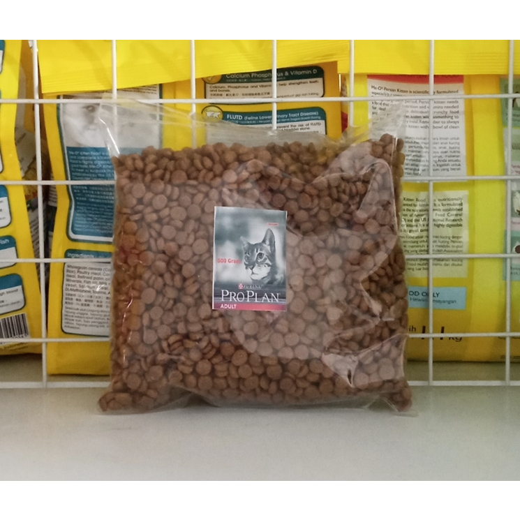 Makanan Kucing Kering Proplan Adult Salmon Repack 500 gram Cat Food