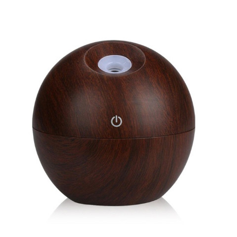 【GOGOMART】Taffware Car Mini Aromatherapy Air Humidifier Desain Kayu 130ml  - Dark Brown