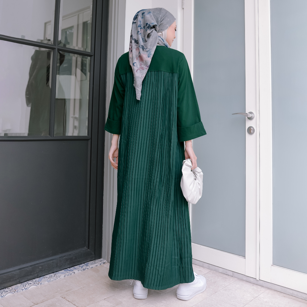 NUNA Kai Pleats Dress | gamis wanita polos busui