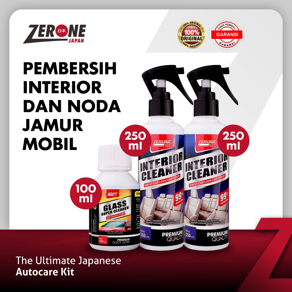 MOBIL Paket PROMO Interior Cleaner Pembersih Jok Plavon Mobil- Zerone Japan GARANGSI Berkualitas ORI