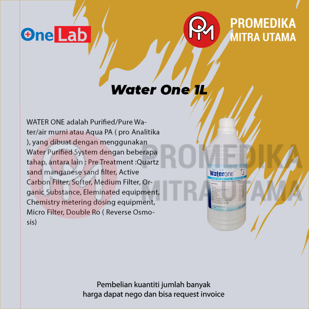 Water One 1 Liter Onemed / Aquabidest onemed / Air Steril 1 liter
