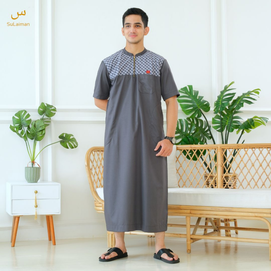 Jubah Sholat Lengan Pendek Dewasa By Sulaiman  Matt Toyobo Deluxe  Size M-L-XL