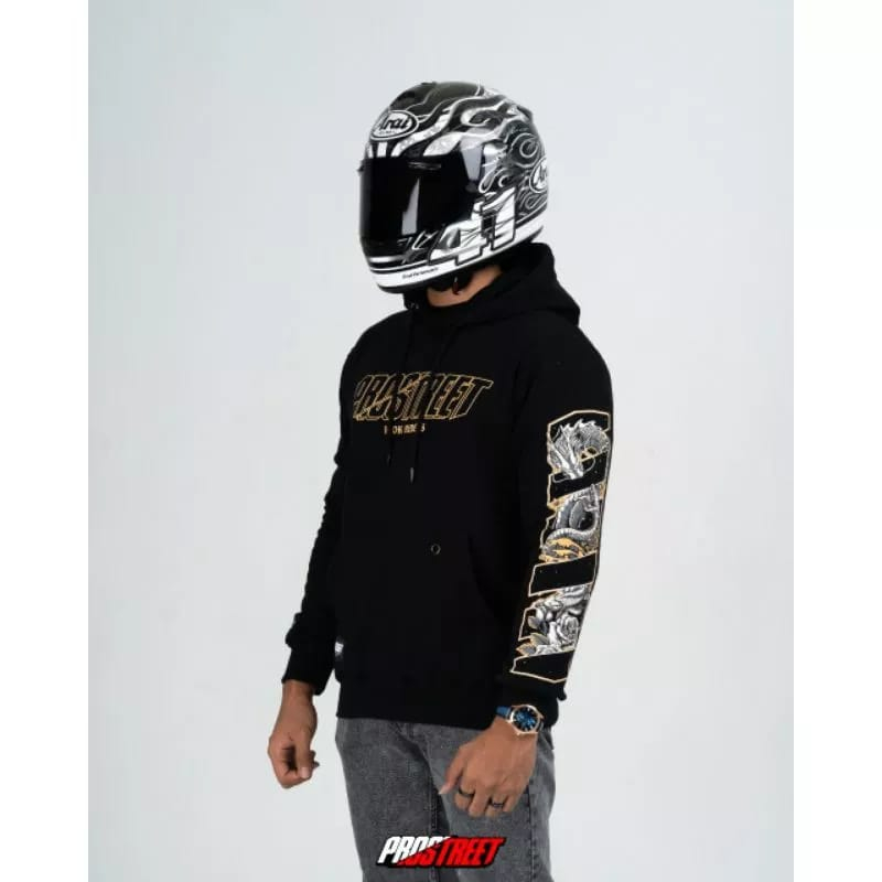 Jaket Sweater Hoodie Motor Prostreet RIDER Terbaru Dan Terlaris 2023 - HOODIE MOTOR PROSTREET RIDER 100K -HITAM PREMIUM KUALITAS DISTRO