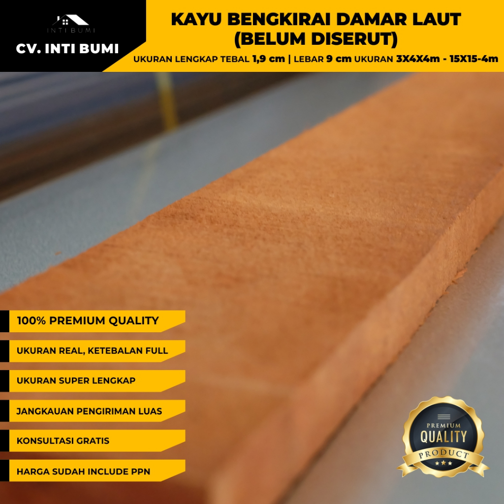 Kayu Bengkirai Damar Laut Batangan Ukuran 15x15x4 meter SUDAH OVEN/KERING