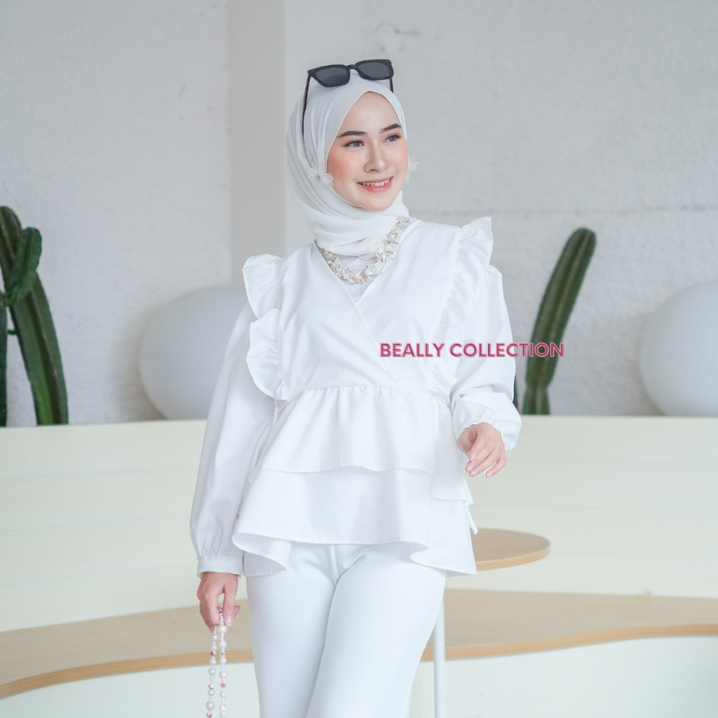 ALEYA BLOUSE RUFFLE TOYOBO PREMIUM | JISOO TOP ATASAN WANITA MUSLIM | MOZA BLOUSE CANTIK CASUAL | ZANA TOP BLOUSE REMAJA