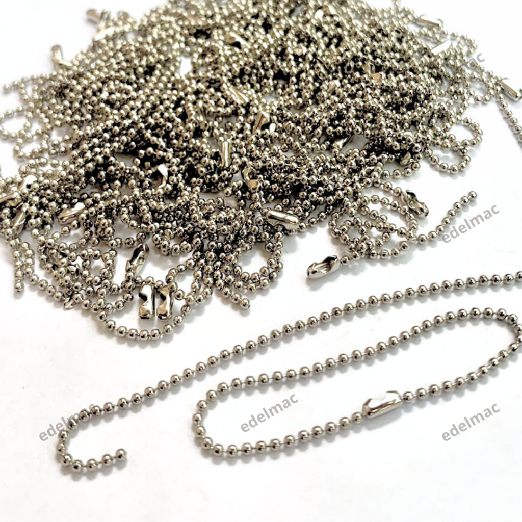 10pc Gantungan Rantai Biji Lada Merica Iron Wave Bead Chain Aksesoris Tas Baju Tag Packing