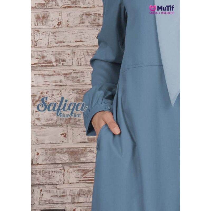 Gamis Mutif Safiqa Blue Flint Gamis Terbaru Mutif 2023 Gamis Lebaran Gamis Wanita Baju Gamis