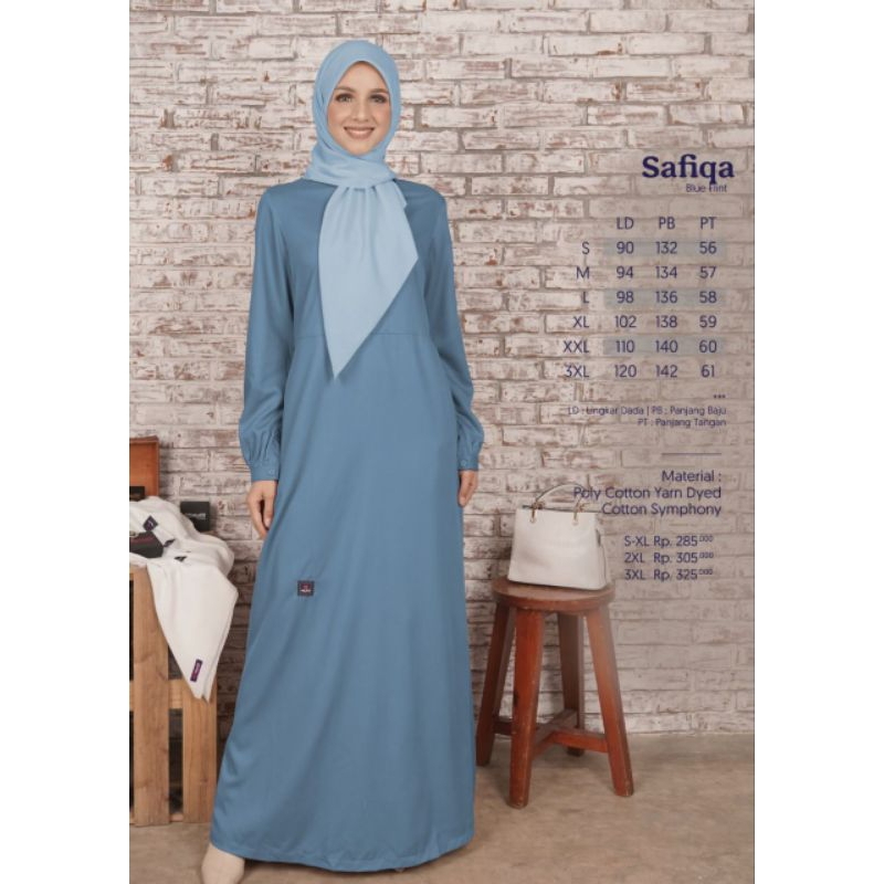 Gamis Mutif Safiqa Blue Flint Gamis Terbaru Mutif 2023 Gamis Lebaran Gamis Wanita Baju Gamis