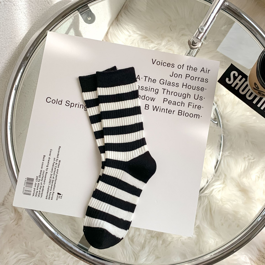Kaos Kaki Motif Bergaris Unisex Semata Kaki Cowok Cewek Pendek Korea Fashion Style import Stripe Solid Color KK27 CYS