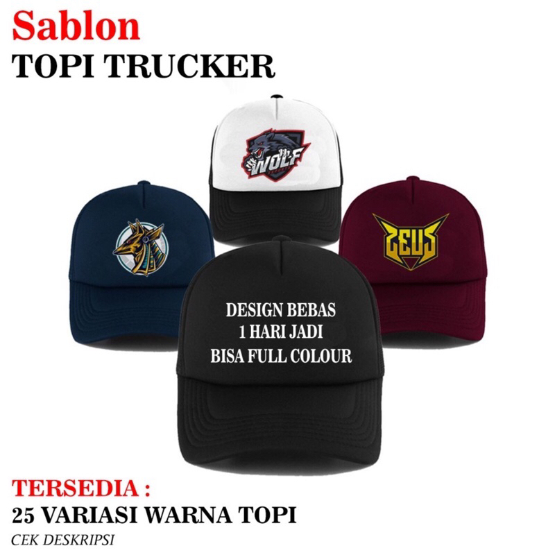 Topi Trucker Sablon