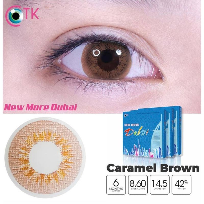 softlens warna cokelat New More Dubai (Caramel Brown)