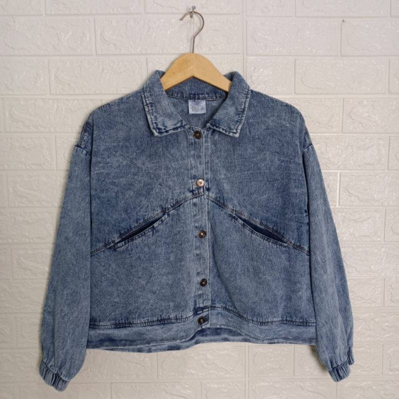 (PROMO)Jaket Jeans Crop Keren Terbaru