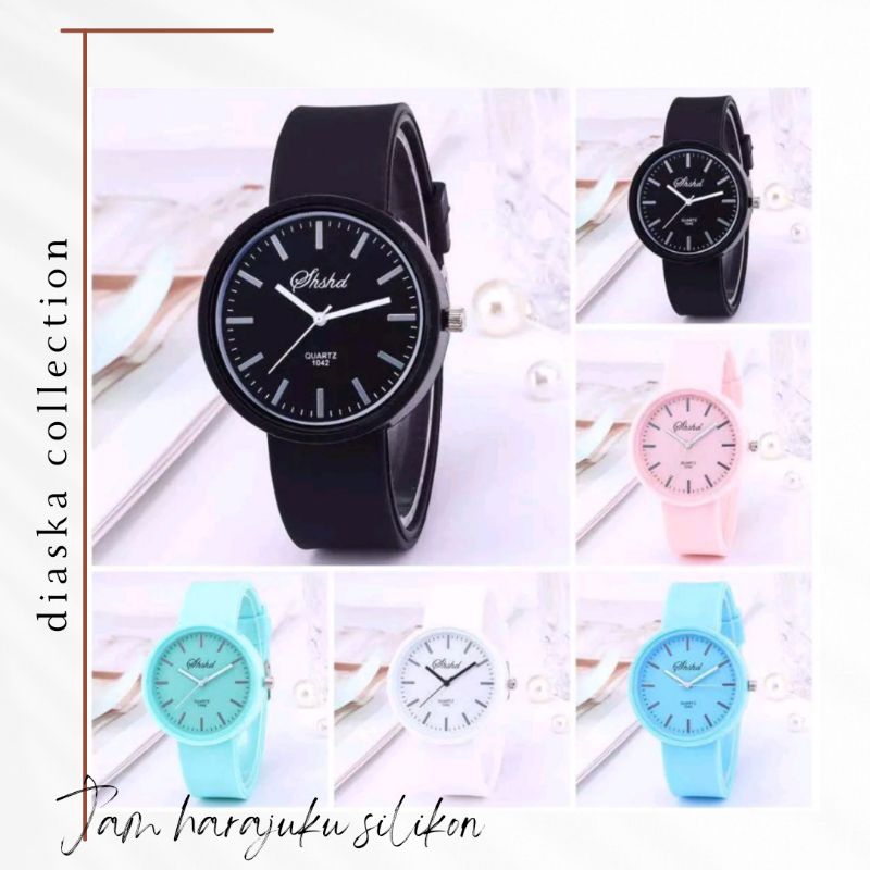 Jam Tangan Pria Wanita Harajuku Korean Simple Fashion Casual Jelly Rubber Karet Silikon