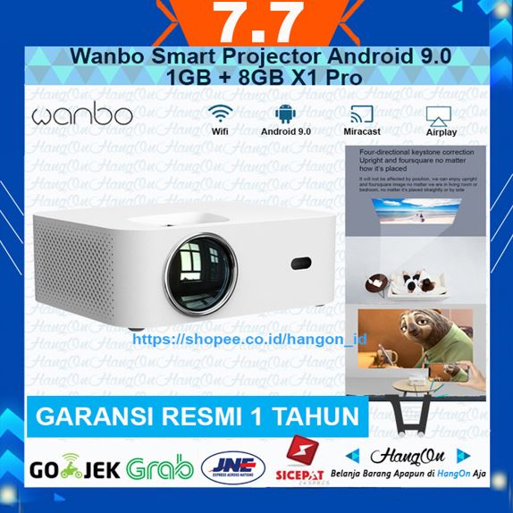 Wanbo X1 Pro Smart Projector Android 1GB/8GB 350 ANSI Lumens Proyektor