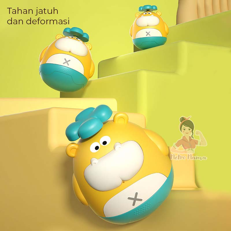 Mainan Mandi Anak Bayi Cute Hippo Tumbler Water Spray 2 in 1 Original