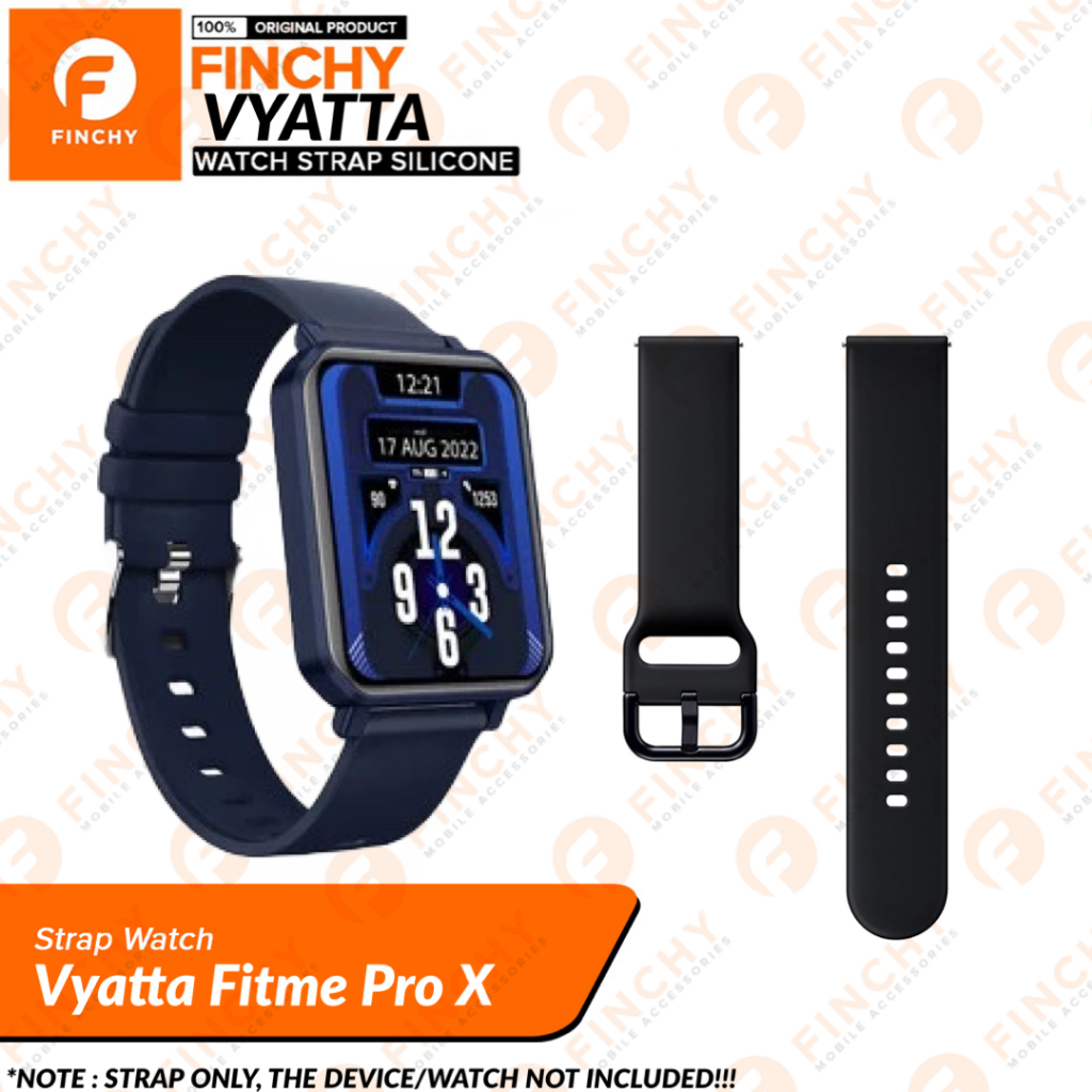 Finchy Silicone Strap for Vyatta Fitme Pro X Smartwatch Replacement Rubber Wristband tali jam