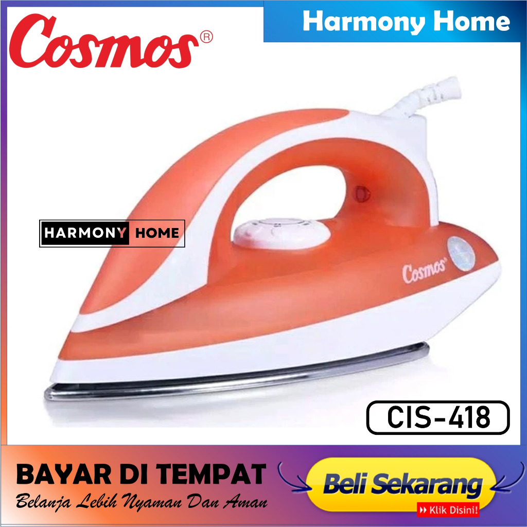 Cosmos CIS-418 Setrika / Gosokan Alas Stainless Steel 400 Watt CIS418 / CIS 418