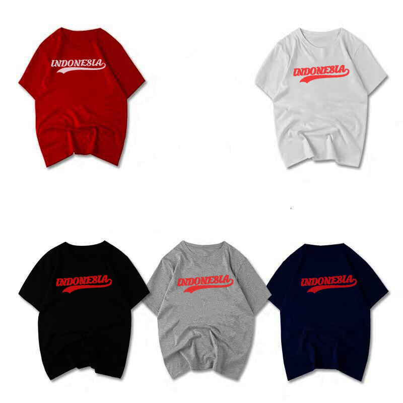 Kaos katun combed 30s tshirt 17Agustus indonesia unisex cewek cowok size S-XXL