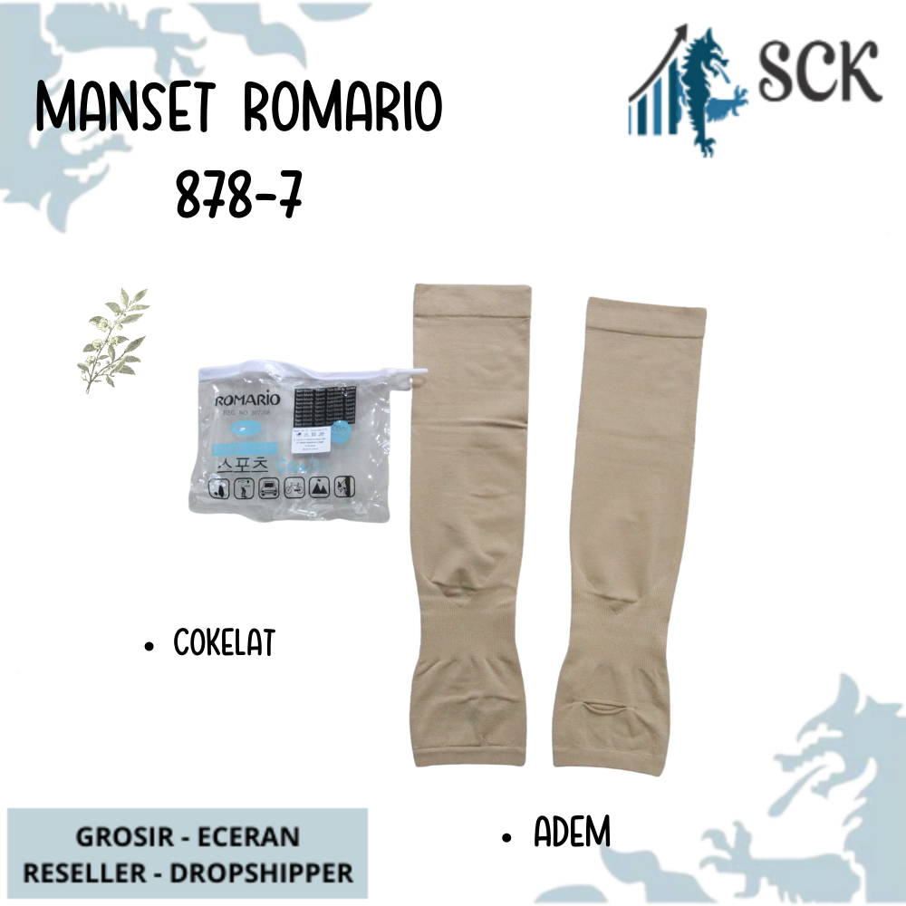 Deker ROMARIO Polos 878-7 / Manset Tangan Panjang Bahan NYLON Polos GROSIR