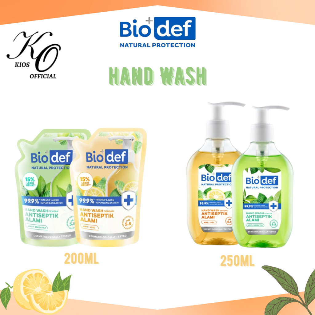 Biodef Natural Protection Hand Wash 200ml &amp; 250ml | Sabun Cuci Tangan