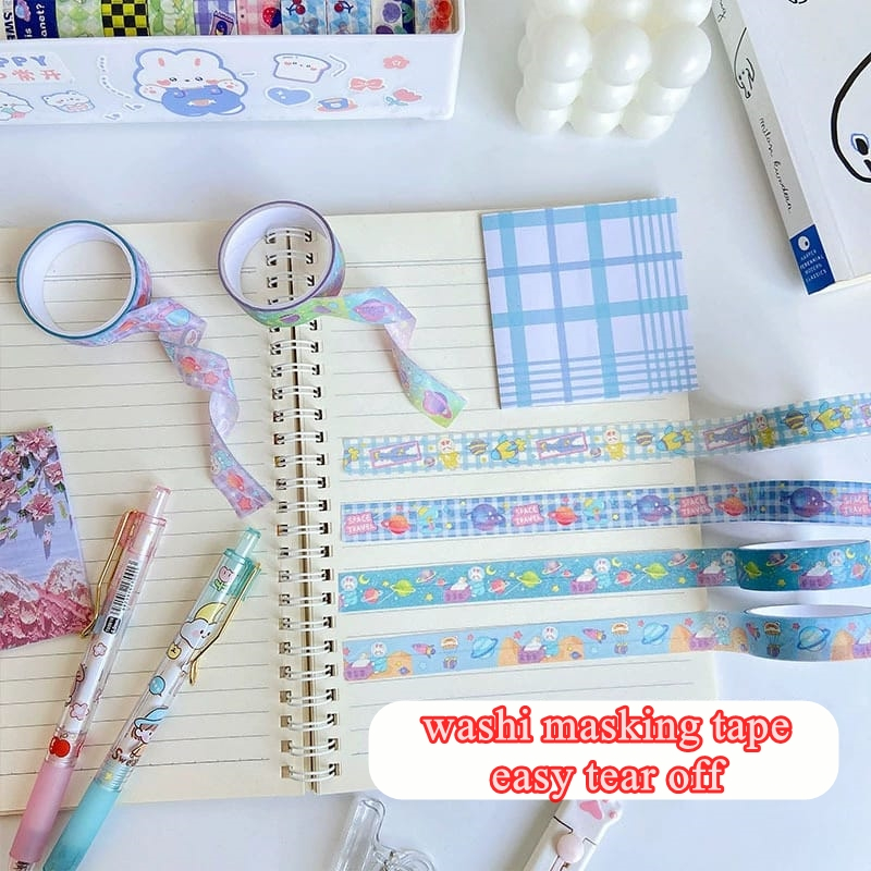 [ORGM] Aneka Isolasi Kertas Selotip Motif | Masking Tape | Washi Tape Motif Lucu set