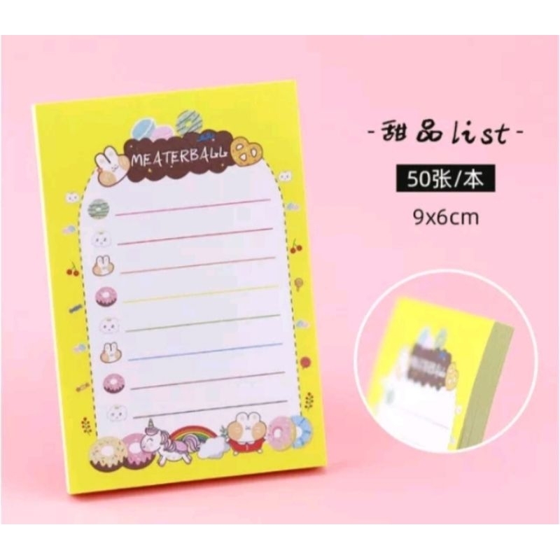 

Meaterball sticky notes tempel//notes tempel karakter cute//notes rabbit korea