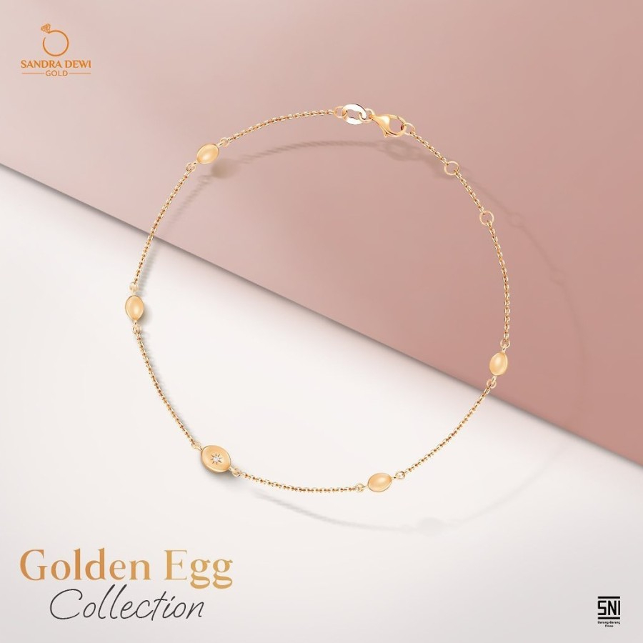 GELANG KAKI EMAS SANDRA DEWI GOLD GOLDEN EGG COLLECTIONS CANTIK DAINTY