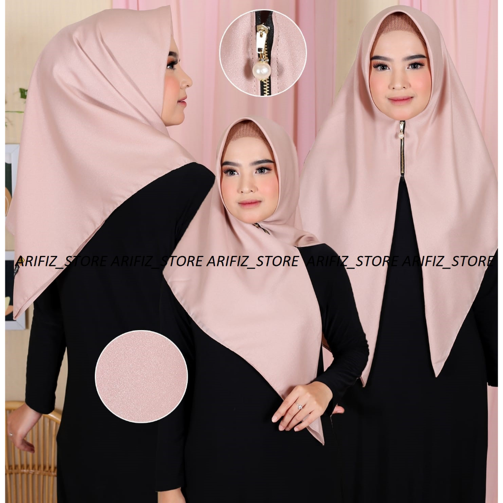 Hijab Zipper Shinar Glamour Ansania Original Jilbab Instan Zipper Ansania Hijab Shinar Glamour