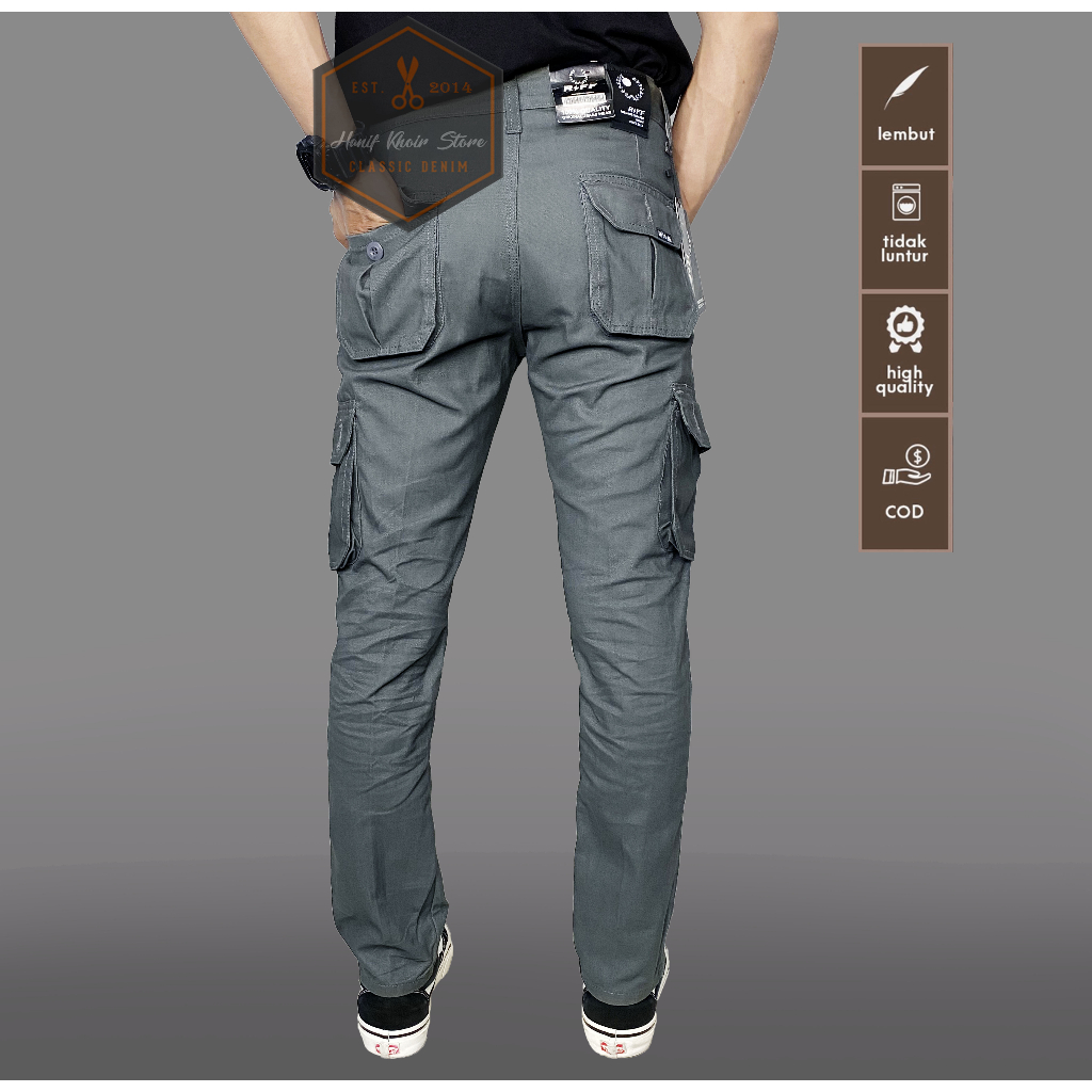 cargo panjang/pendek dark grey pria/cowo TERLARIS