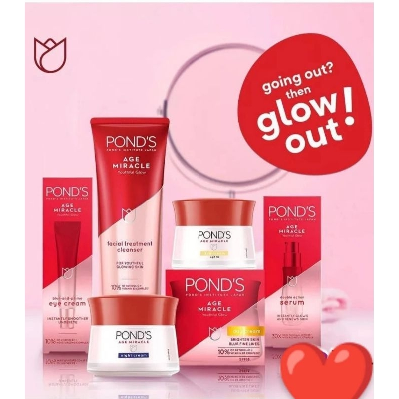 Ponds Age Miracle Retinol Day Cream, Night Cream, Whip Cream Youthful Glow 50 G - Moisturizer Anti Aging,