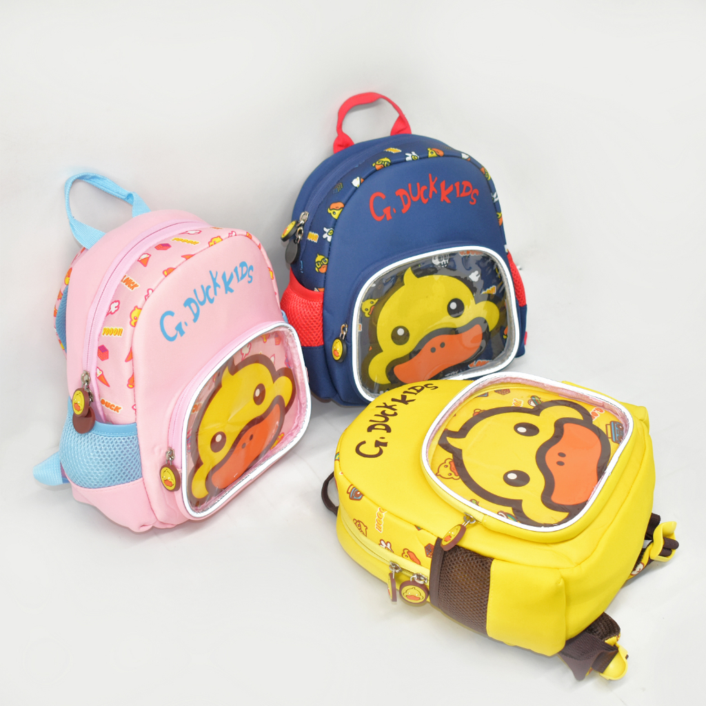 Newtonkids-Tas Ransel Sekolah Anak Bebek Paud-Tk/Ransel Sekolah Karakter/Ransel Terkini/Tas Fashion Anak/Tas Anak Import Terbaru