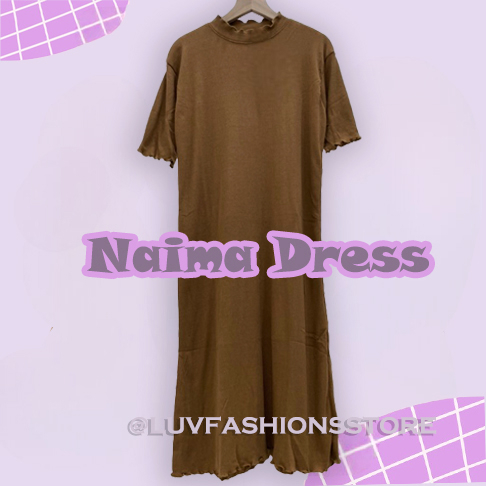 IL - NAIMA DRESS POLOS CASUAL / MIDI DRESS KNIT RIB PREMIUM ADEM MELAR / FASHION DAILY MODELLANO