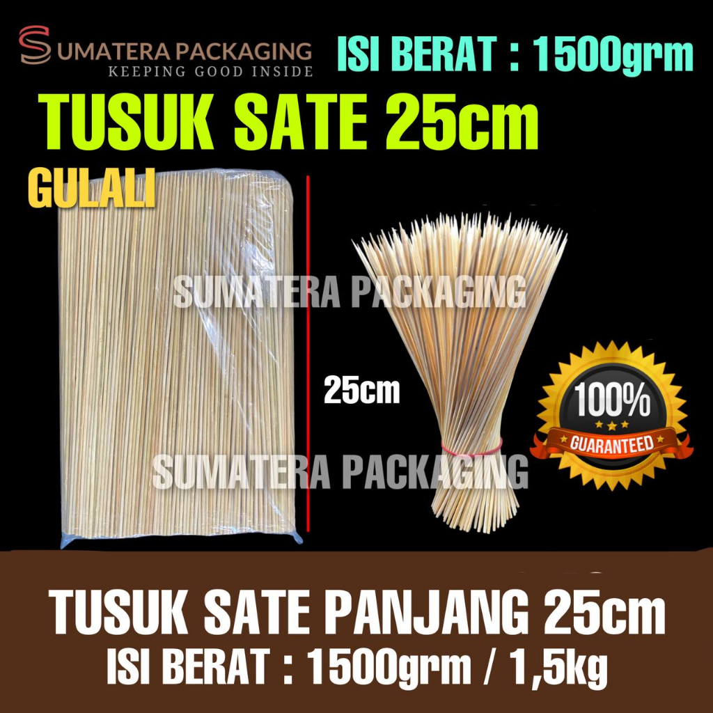 TUSUK SATE 25cm isi berat 1500grm GULALI - DAGING MEDAN