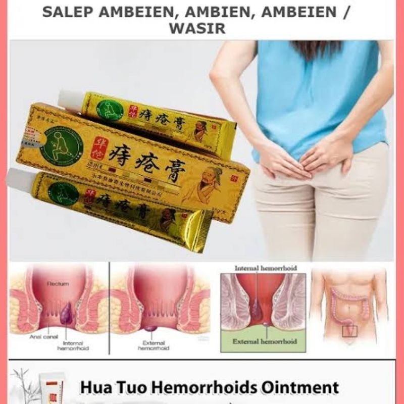 Salep Wasir Herbal Emas Hua Tuo Original, Salep Ambeien Herbal Original, Salep Hemoroid Hua Tuo, Salep Herbal