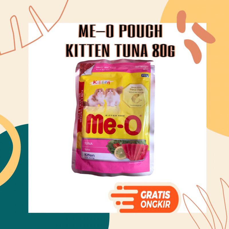 Meo POUCH TUNA KITTEN 80g Makanan kucing Basah Cat Food Pouch Wetfood Me-O Sachet 80 Gram