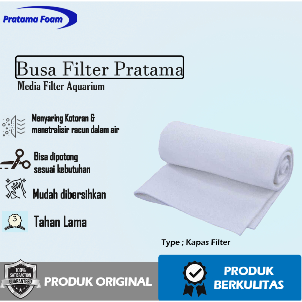 Busa Kapas Filter 1m X1m Saringan Filter Air Kolam Ikan Koi - Aquarium Ikan Hias