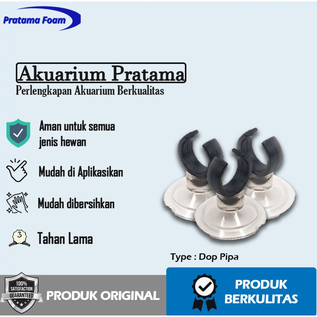 Dop pipa Aquarium filtrasi / kop pipa / tempelan kaca pipa aquarium / aksesoris aquarium