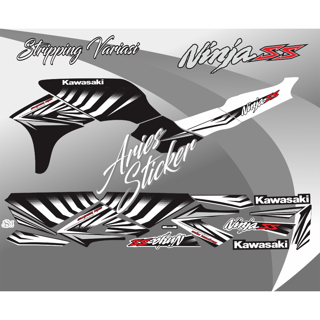 STRIPING STIKER LIS NINJA SS ZEBRA HITAM PUTIH