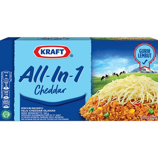 

Kraft Keju All in One 160gr Cheese Cheddar All-in-1