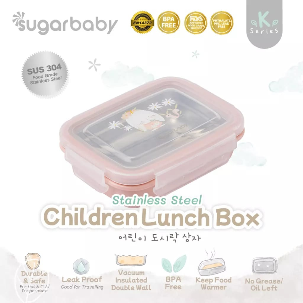 Sugar baby Stainless Steel Children Lunch box/ Kotak Makan stainless Sugarbaby/ Kotak Makan Anak/ Kotak Bekal