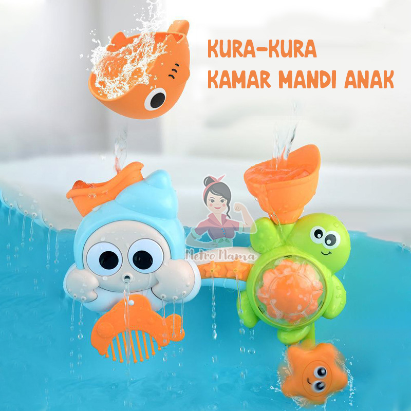 Mainan Mandi Air Bayi Anak Lucu Baby Kids Water Bath Toys Putar Original Gift Set