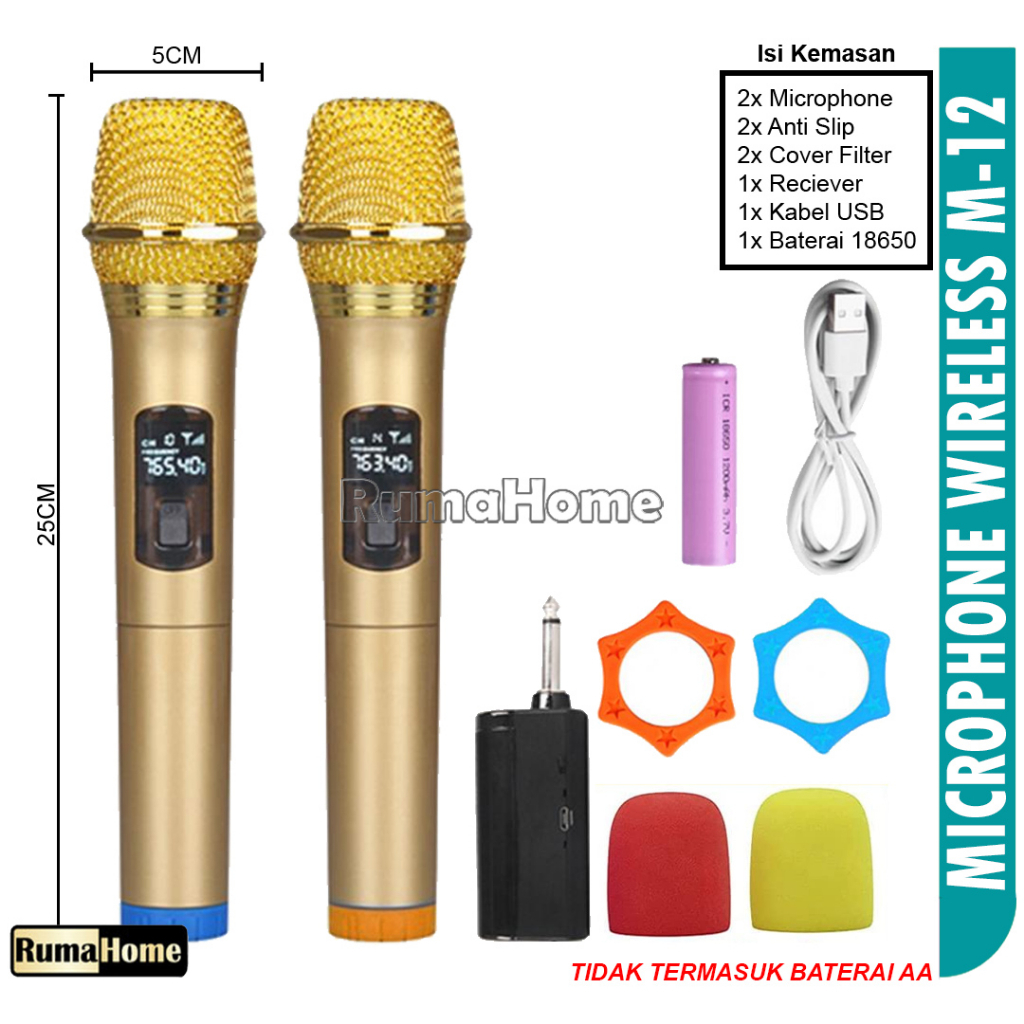 Mic wireless single Profesional Wireless microphone karaoke mic nirkabel mik mix suara super mantap oke