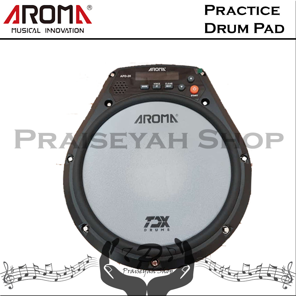 Aroma APD-20 TDX Head Mesh Drum Pad Latihan Practice Metronom Sticking