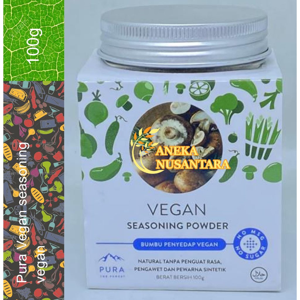 

Pura Seasoning Bumbu Penyedap No MSG VEGAN 100 gr Pura Vegan Seasoning Bumbu Bubuk