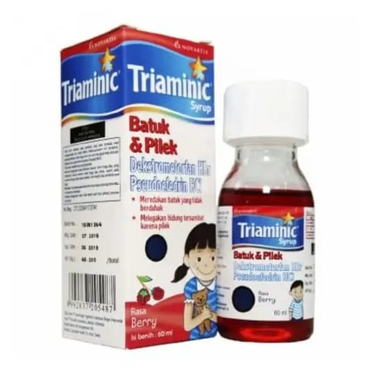 Triaminic Batuk Pilek 60 ml/ Meredakan batuk kering dan melegakan hidung tersumbat karena pilek/ Tri