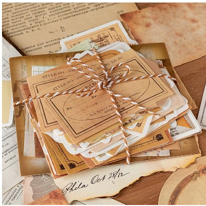 

memo vintage / 100 pcs kertas memo / scrapbook dekorasi tua