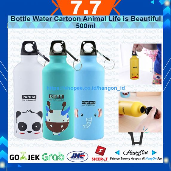 Botol Air Minum Lucu Animal 500ml Premium Thermos Aluminium Bottle